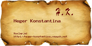 Heger Konstantina névjegykártya
